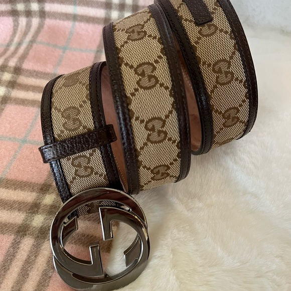 Authentic Gucci Monogram Canvas and Leather Belt size 85 - Picture 5 of 9